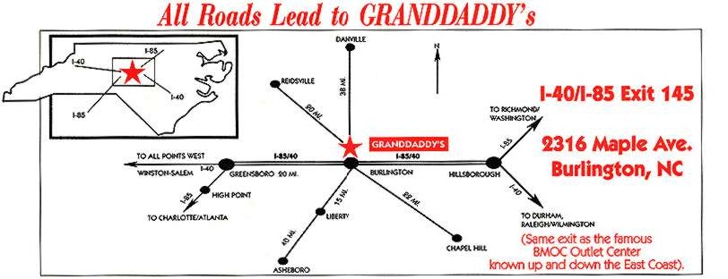 map to Granddaddy's